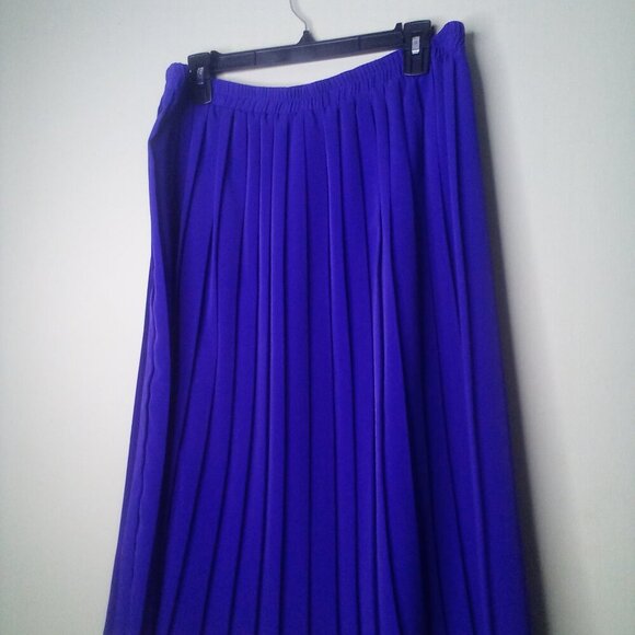 Petite Focus Jacket Skirt Set 16 P Vintage 80s Button Up Pleated Skirt PURPLE - Picture 15 of 15